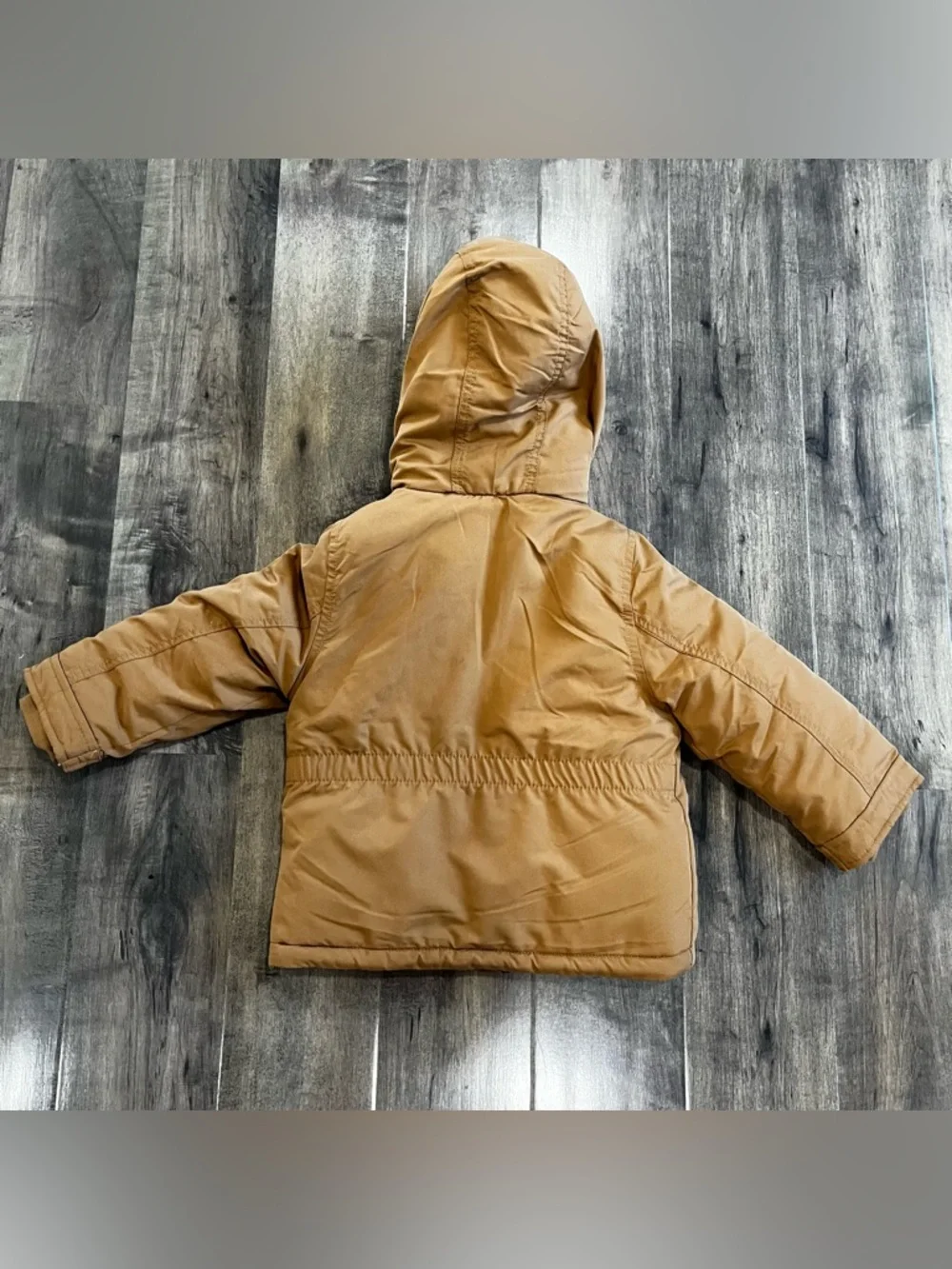 Toddler Boys Carters Faux Fur Trim Hood Khaki Parka Coat ~ Size 2T